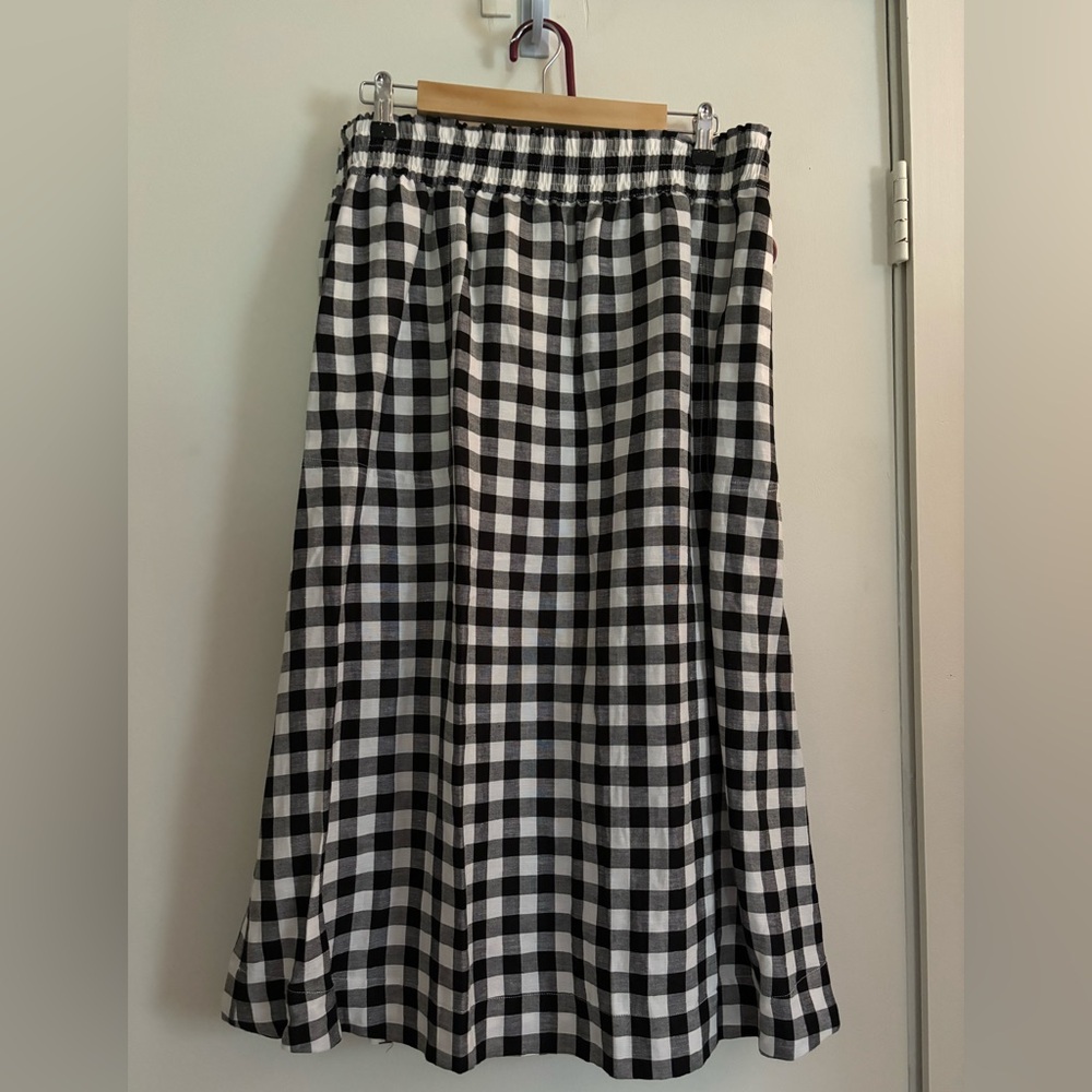 Madewell black and white gingham skirt